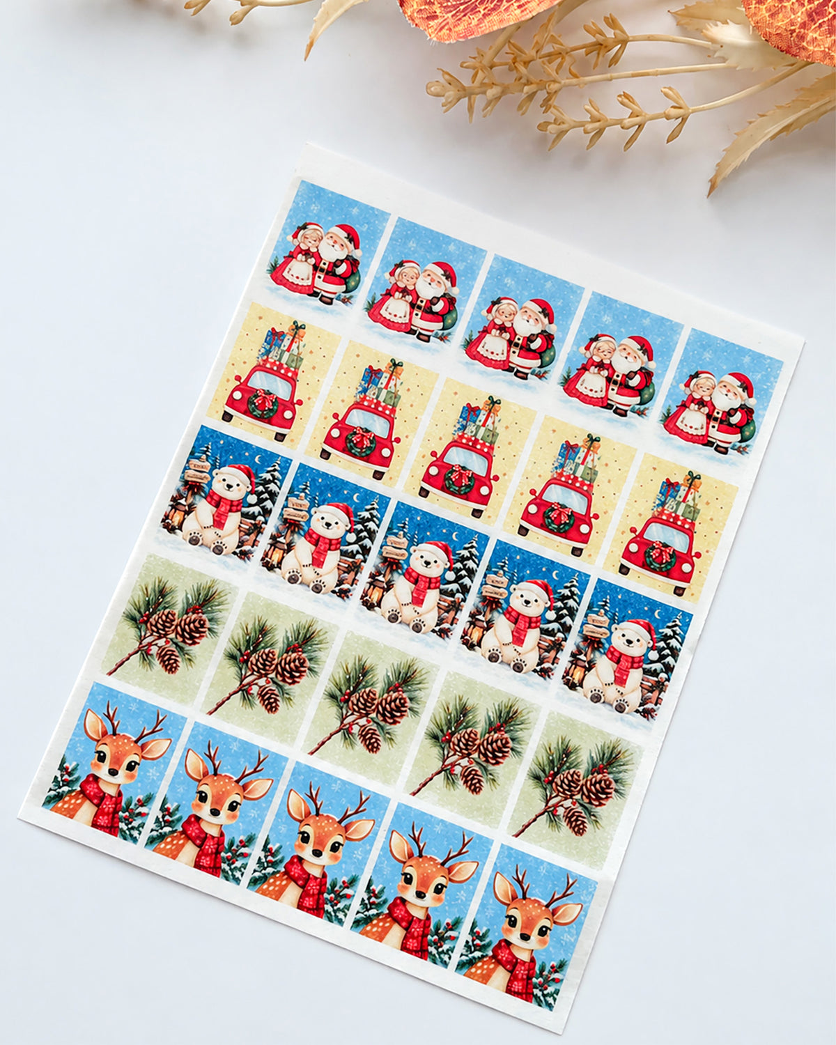 Winter Postage Stamp Polymer Clay Transfer Paper  & Matching Cutters