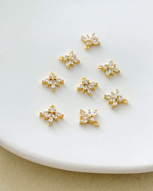 14K Gold Filled Zircon Fan Earring Charms
