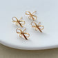 14K Gold Plated Bow Earring Posts with Loop