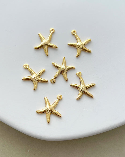 14K Gold Plated Starfish Charms