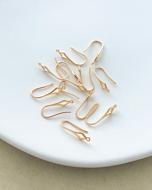 14K Gold Filled Diamond Detail Ear Wires