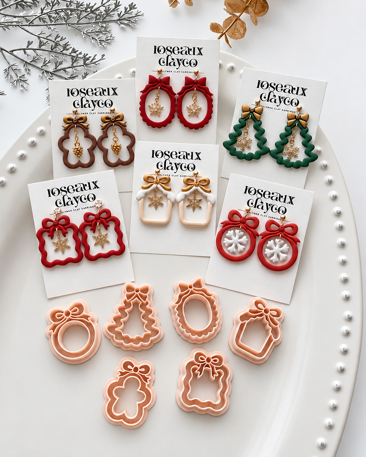 Christmas Bow Frames Polymer Clay Cutters