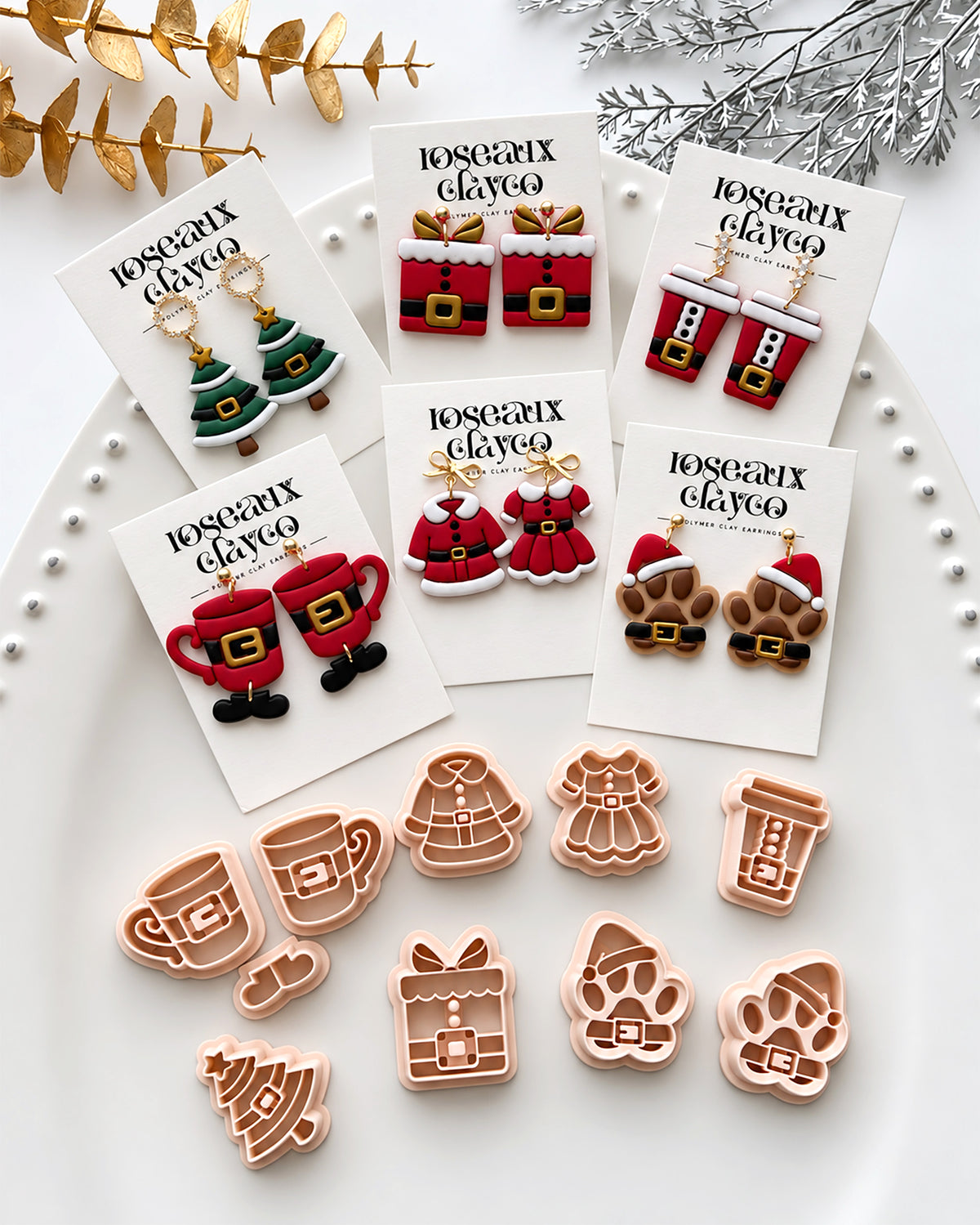 Christmas Santa Belt Inspired Polymer Clay Cutters