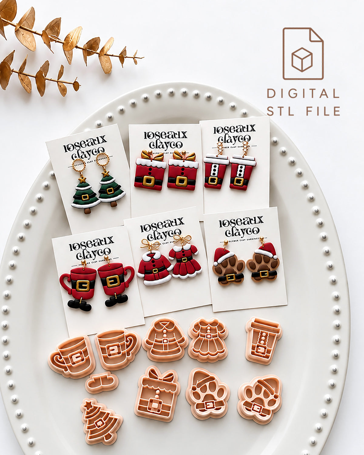 Christmas Santa Belt Inspired Polymer Clay Cutter STL Files