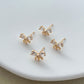 14K Gold Filled Zircon Bow Earring Posts with Loop