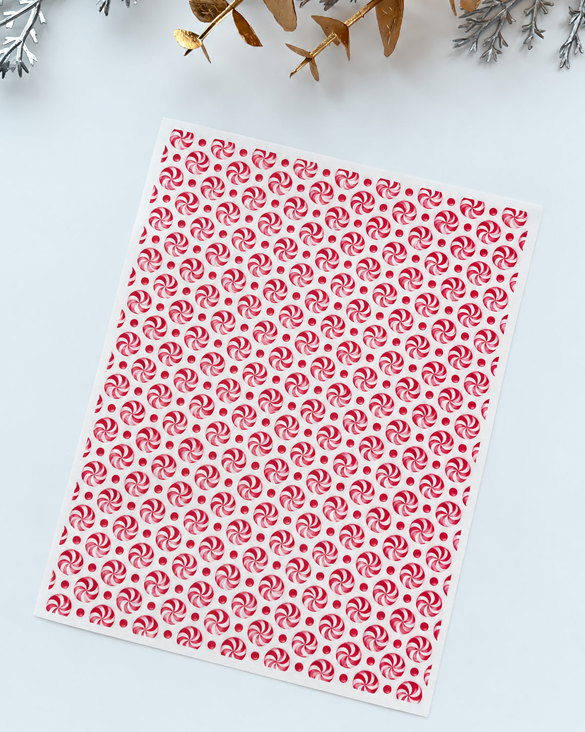 Peppermint Swirls Polymer Clay Transfer Paper