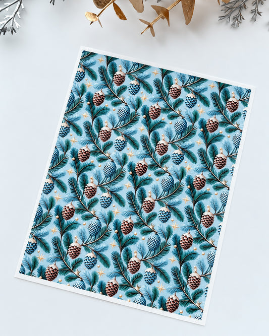 Christmas Pinecones Polymer Clay Transfer Paper
