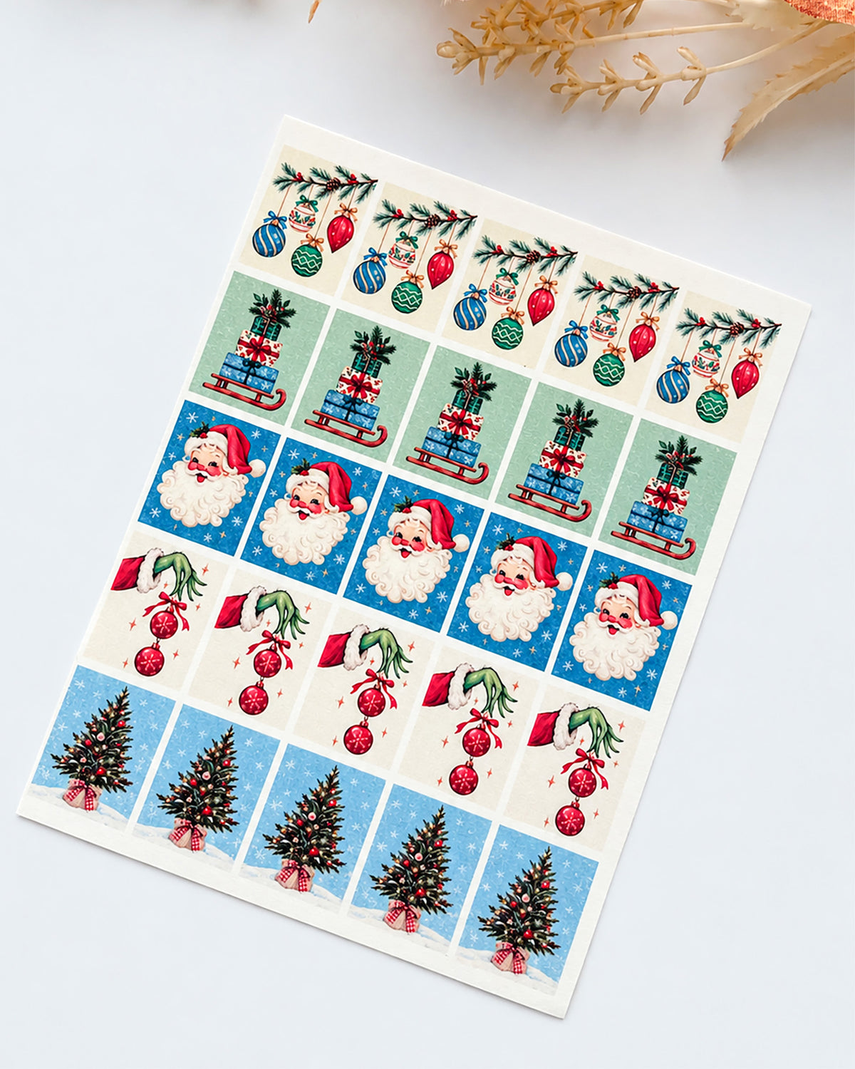 Winter Postage Stamp Polymer Clay Transfer Sheet & Matching Cutters