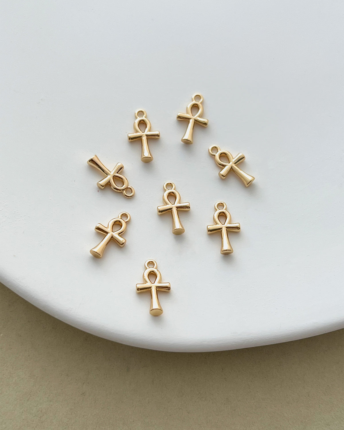 14K Gold Filled Egyptian Cross Earring Charms