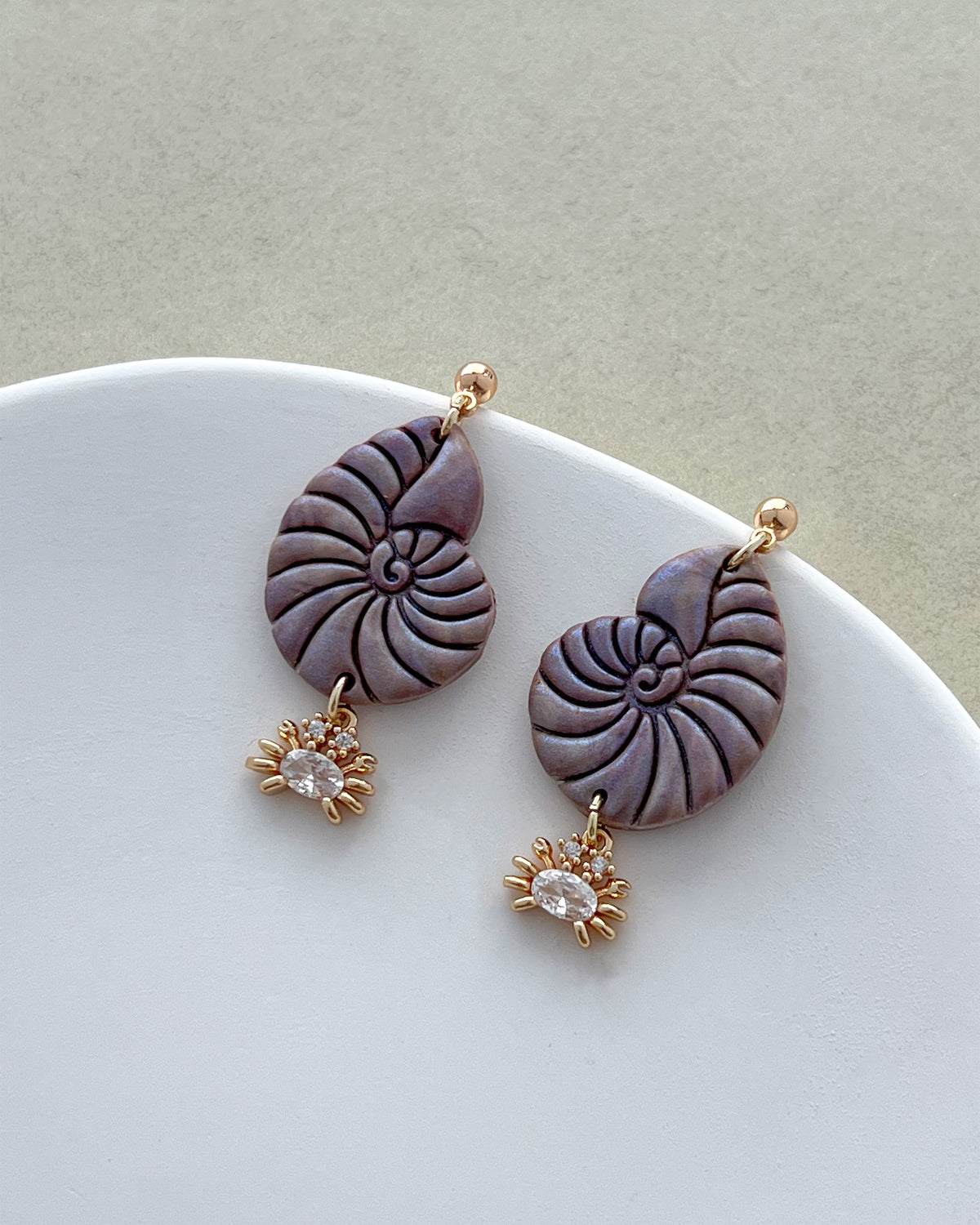 14K Gold Filled Zircon Crab Earring Charms