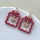 14K Gold Filled Rectangular Zircon Earring Posts with Loop