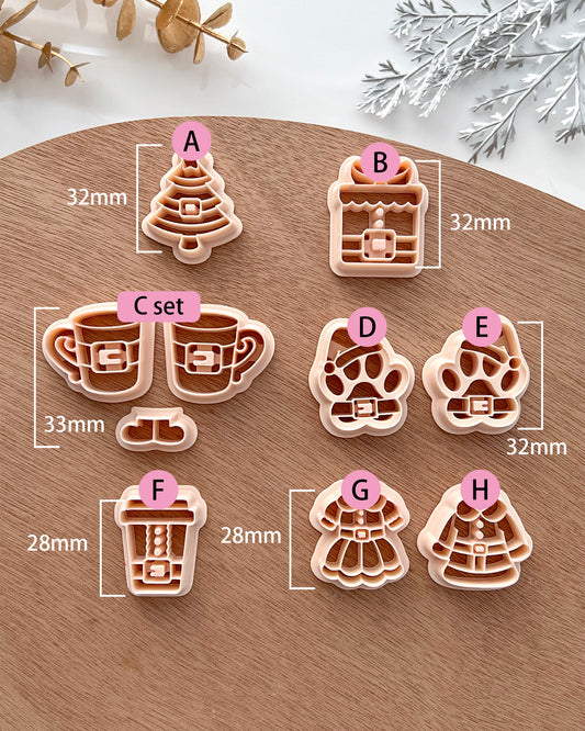 Christmas Santa Belt Inspired Polymer Clay Cutters