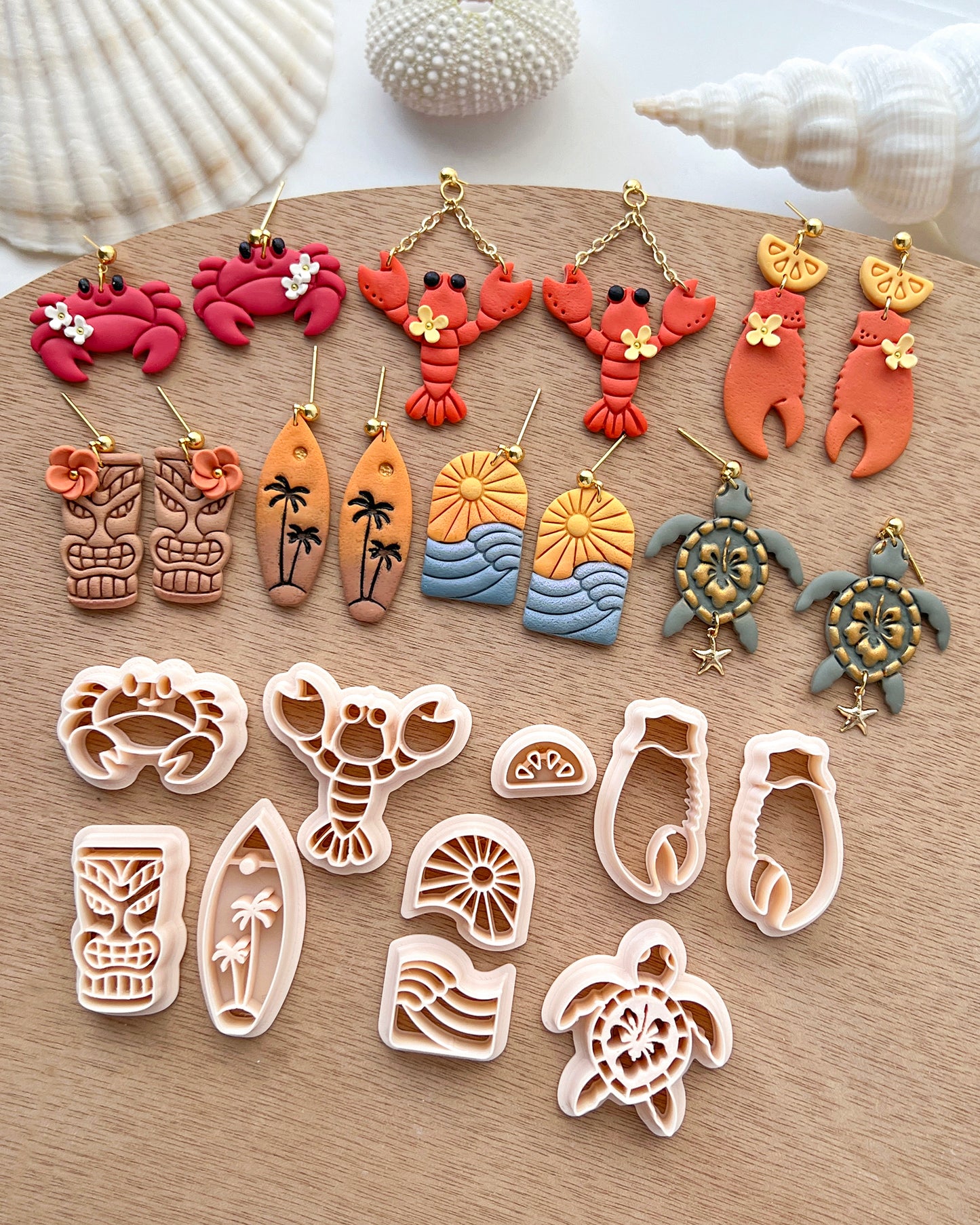 Ocean Beach Polymer Clay Cutters | Sea Animal Clay Cutters | Crab | Lobster | Turtle