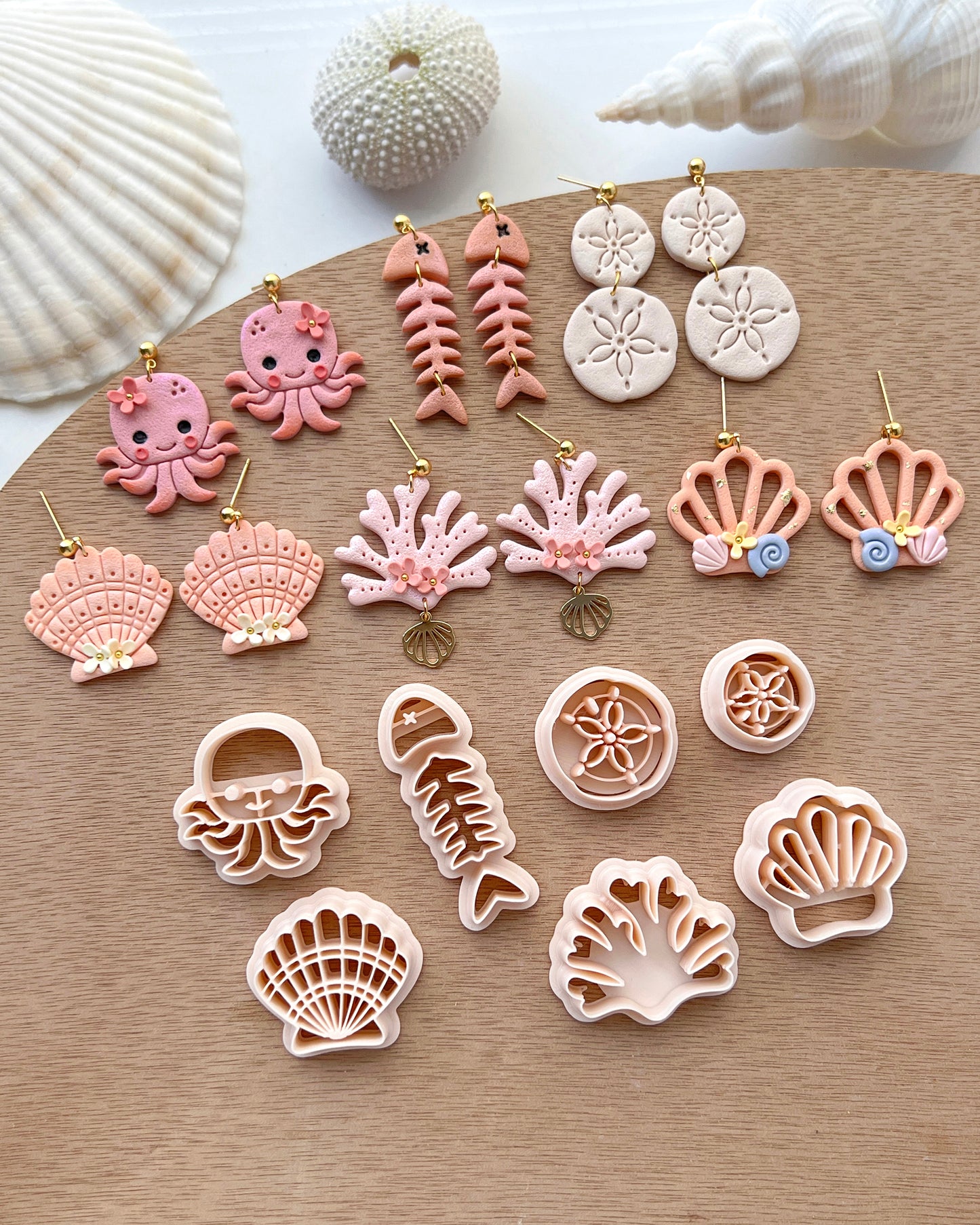 Ocean Polymer Clay Cutters | Summer Clay Cutters | Shell | Octopus | Sand Dollar