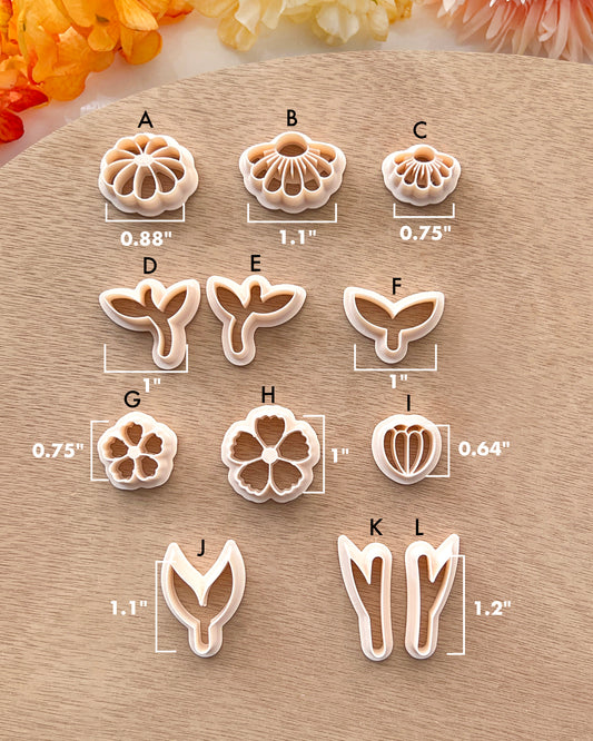 Spring Flowers Polymer Clay Cutters