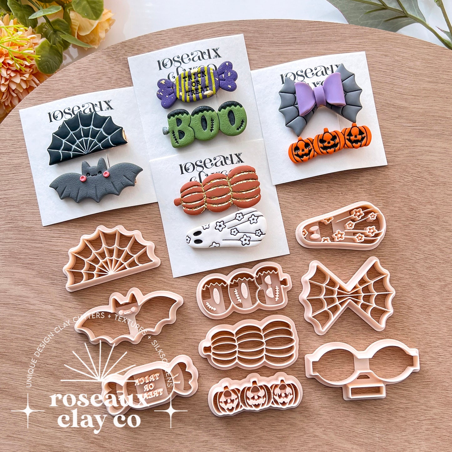 RoseauxClayCo Halloween Hair Clip Polymer Clay Cutter Set