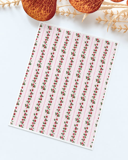 Strawberry Stripe Polymer Clay Transfer Paper