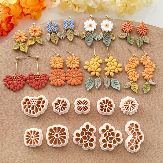 Spring Flower Polymer Clay Cutters | Spring Clay Cutter Set | Clay Earring Cutters | Jewelry Making | Polymer Clay Tools | Floral Clay Cutters