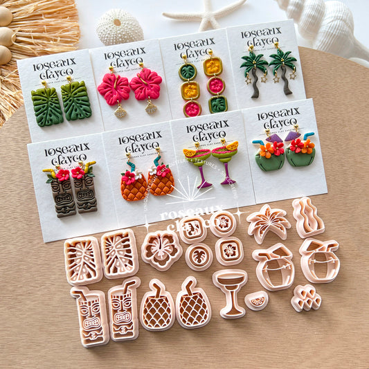 RoseauxClayCo Tropical Beach Polymer Clay Cutters