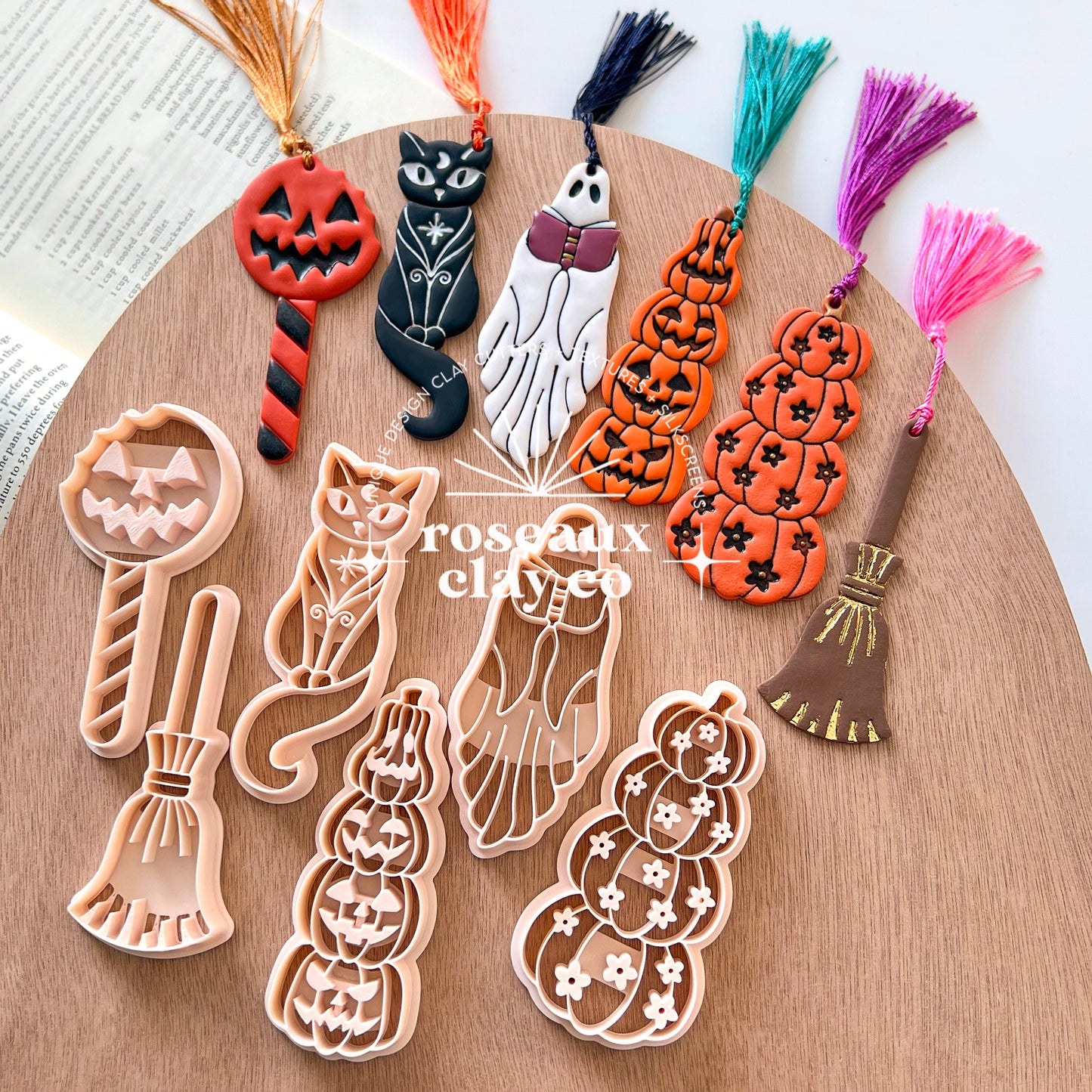 RoseauxClayCo Fall Halloween Bookmark Polymer Clay Cutter