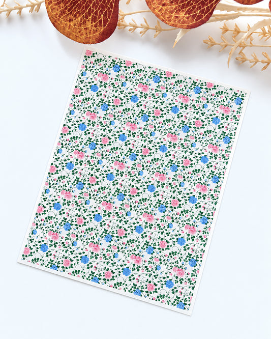Pink Rose Garden Polymer Clay Transfer Paper