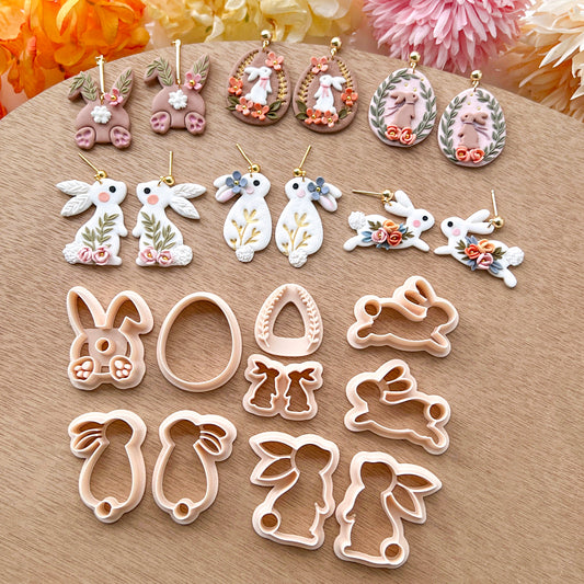 2025 Easter Polymer Clay Cutters | Bunny Clay Cutters | Clay Cutter Set | Clay Earring Cutters