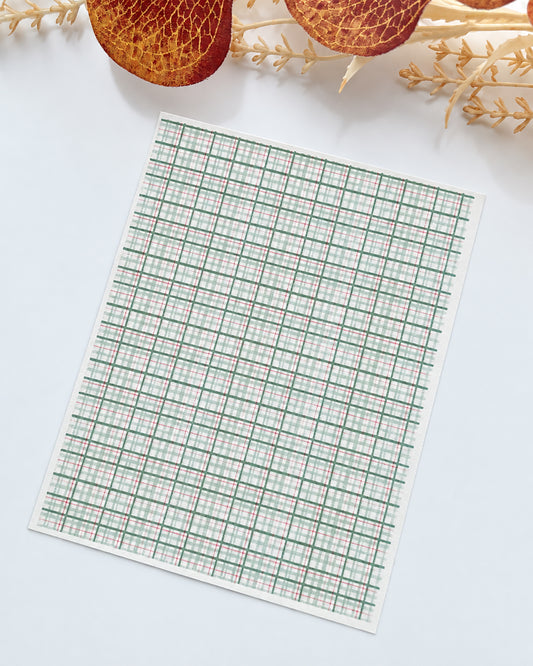 Sage Plaid Polymer Clay Transfer Paper