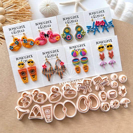 RoseauxClayCo Summer Pool Party Polymer Clay Cutters