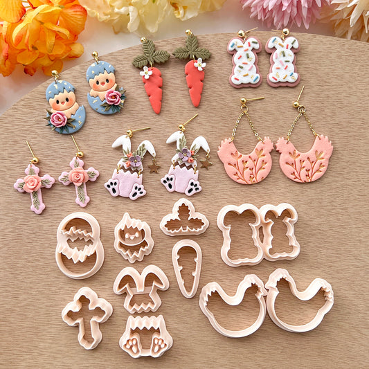 2025 Easter Polymer Clay Cutters | Clay Earring Cutters | Clay Cutter Set | Polymer Clay Cutters for Erring Making