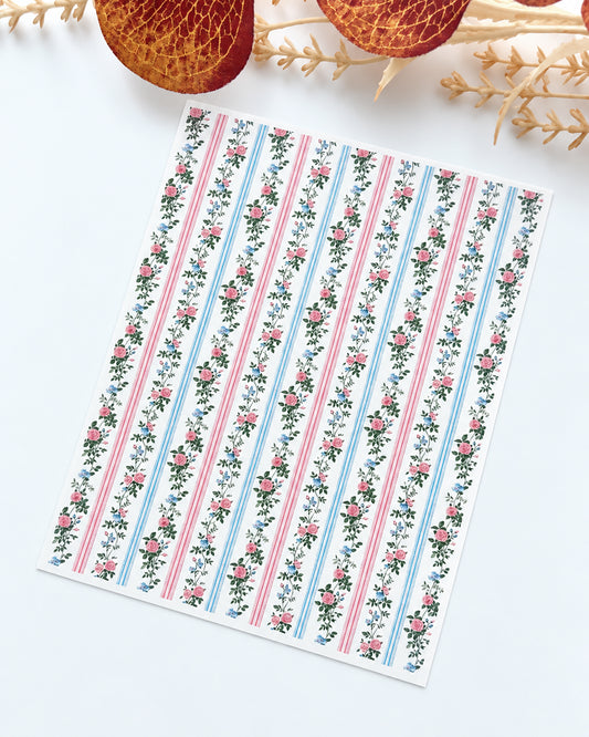 Rose Stripe Polymer Clay Transfer Paper