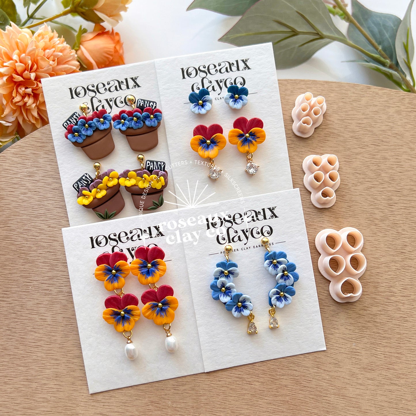 RoseauxClayCo Pansy Petal Polymer Clay Cutter