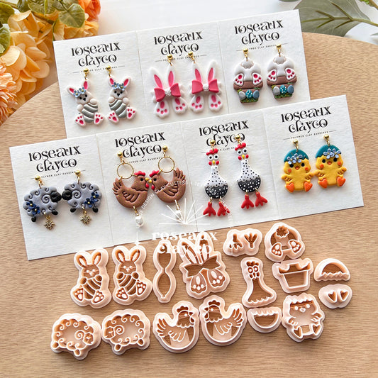RoseauxClayCo Easter Polymer Clay Cutters
