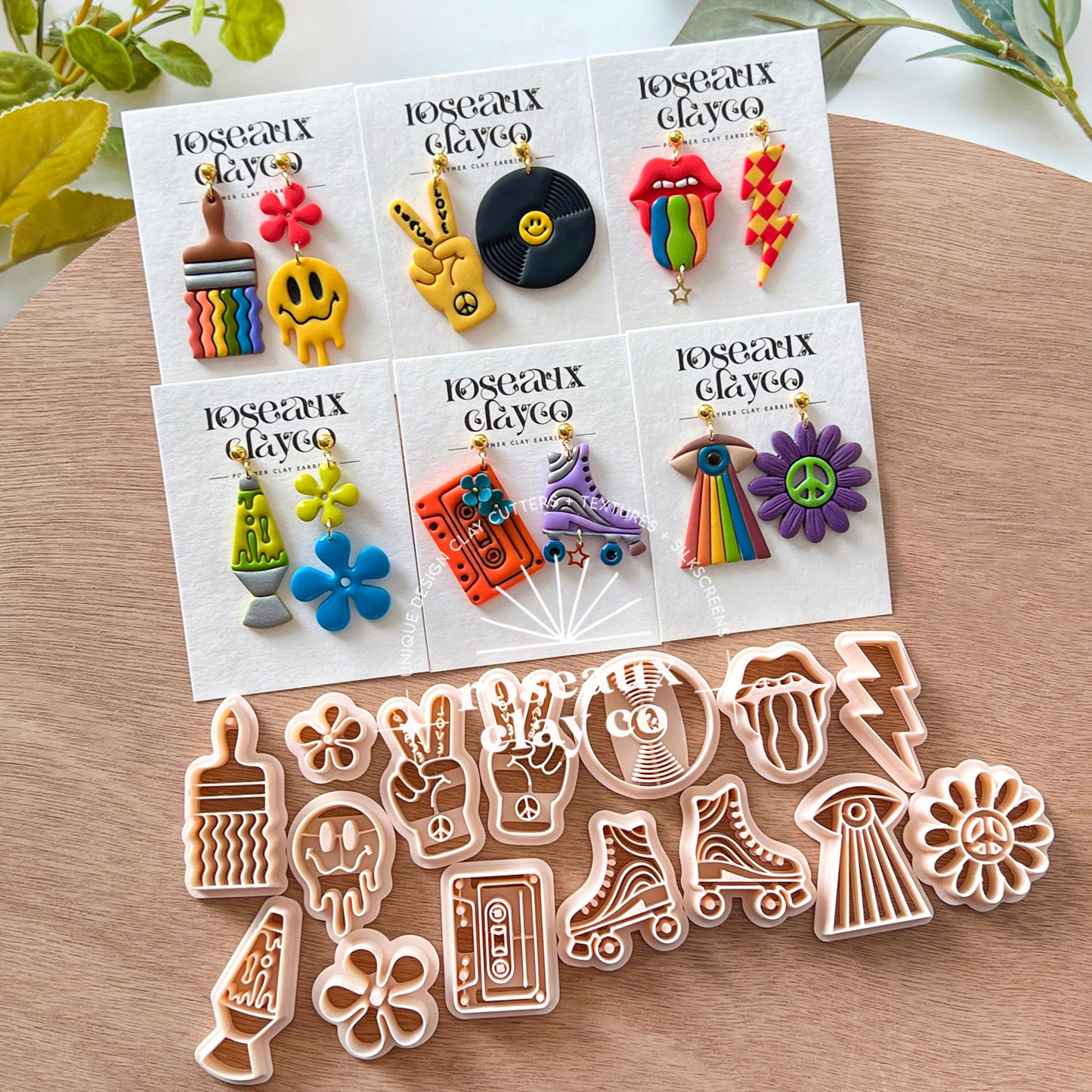 RoseauxClayCo Groovy Retro Polymer Clay Cutters
