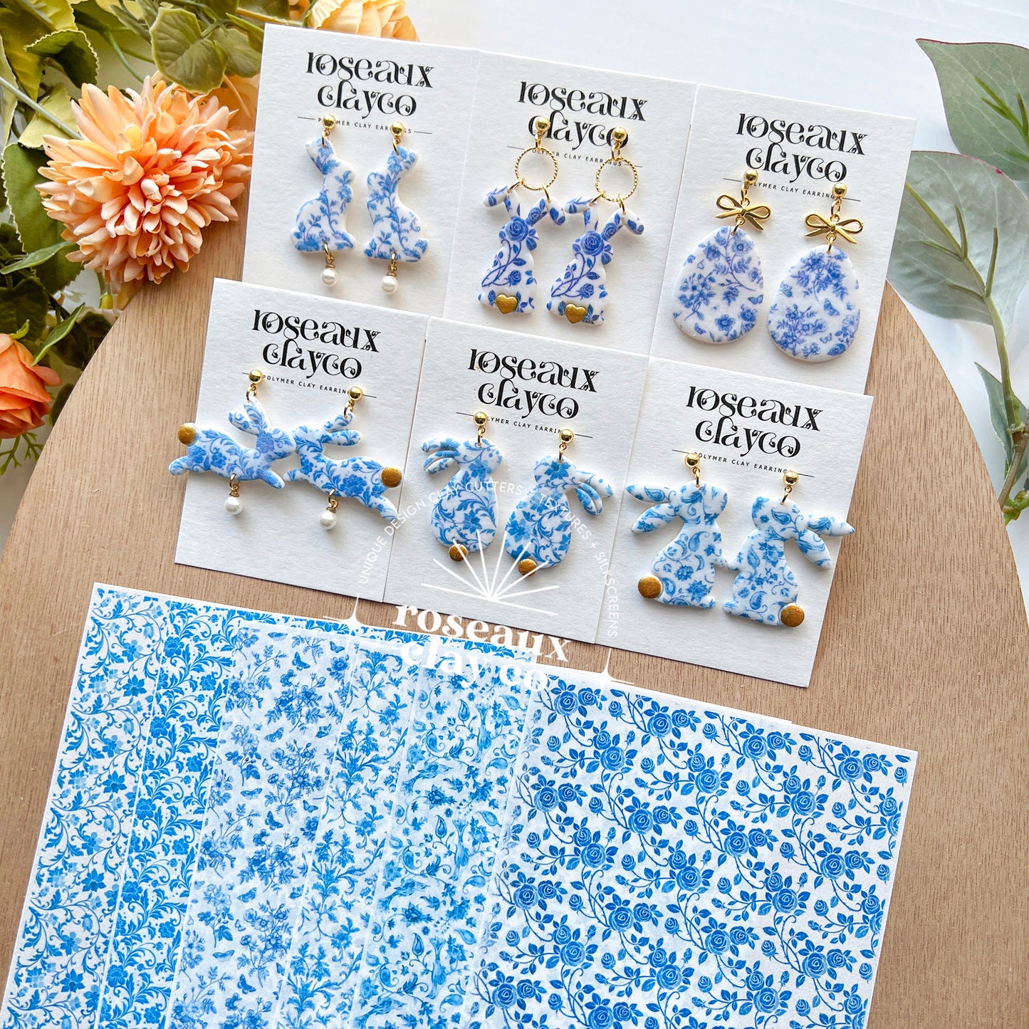 French Toile Polymer Clay Transfer Paper