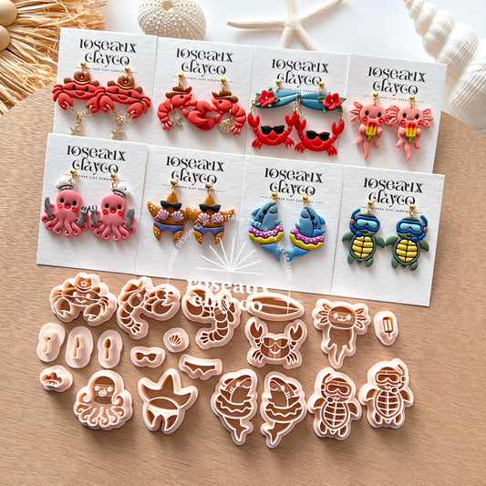 RoseauxClayCo Ocean Animal Polymer Clay Cutters