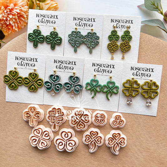 RoseauxClayCo Celtic Clover Polymer Clay Cutters