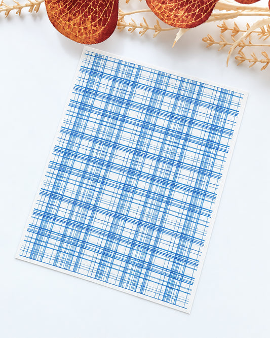 Blue Plaid Polymer Clay Transfer Paper