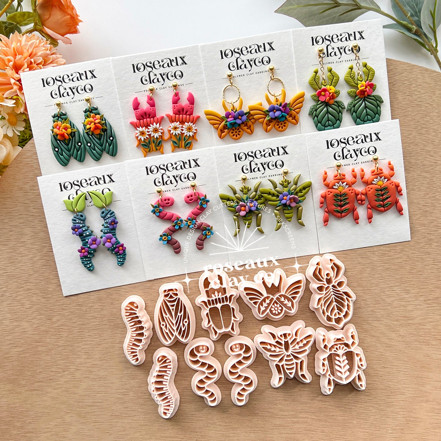 RoseauxClayCo Insect Polymer Clay Cutters