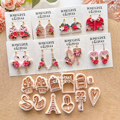 RoseauxClayCo Valentine's Day Polymer Clay Cutters Set