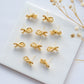 10 Pcs 14K Real Gold Plated Bowknot Earring Posts