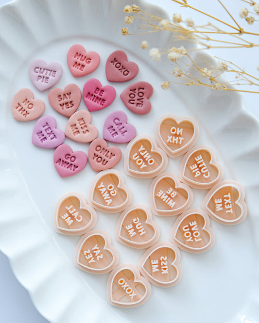 Conversation Heart Polymer Clay Cutters