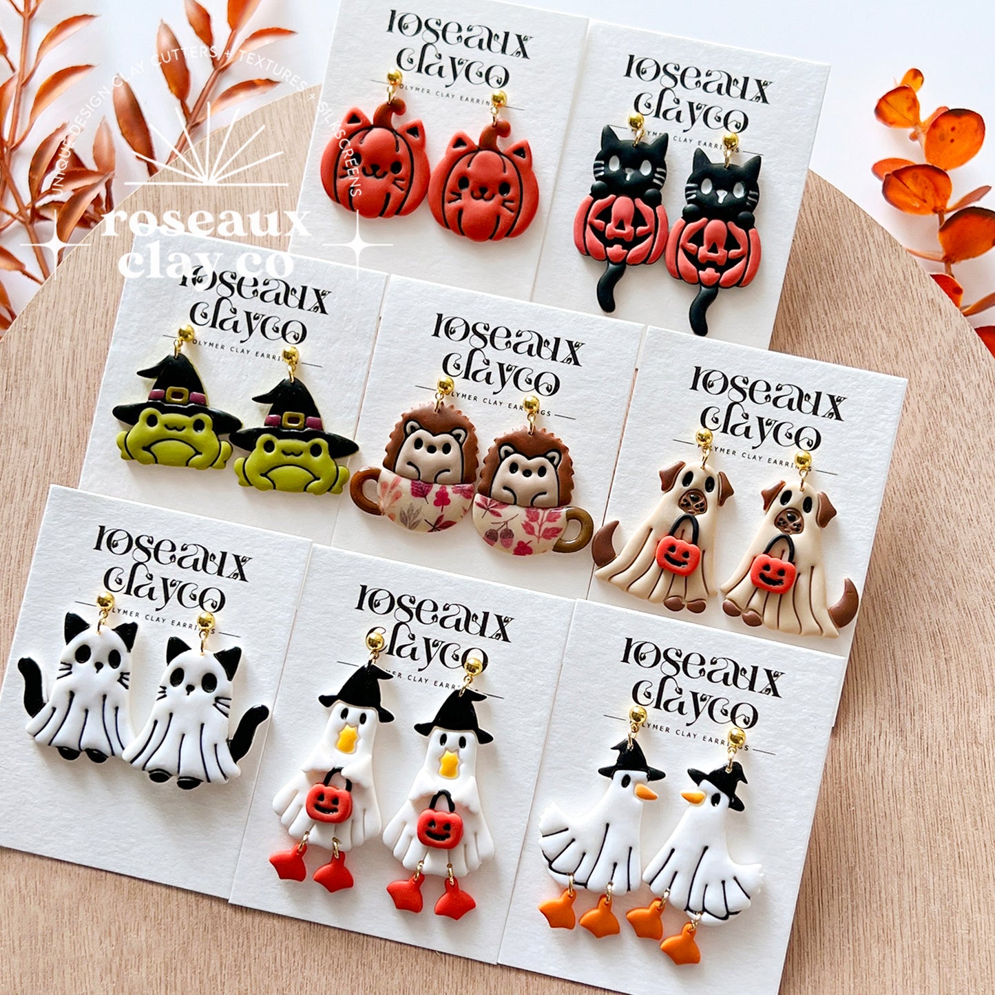 RoseauxClayCo Halloween Ghost Animal Polymer Clay Cutters
