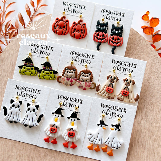 RoseauxClayCo Halloween Ghost Animal Polymer Clay Cutters