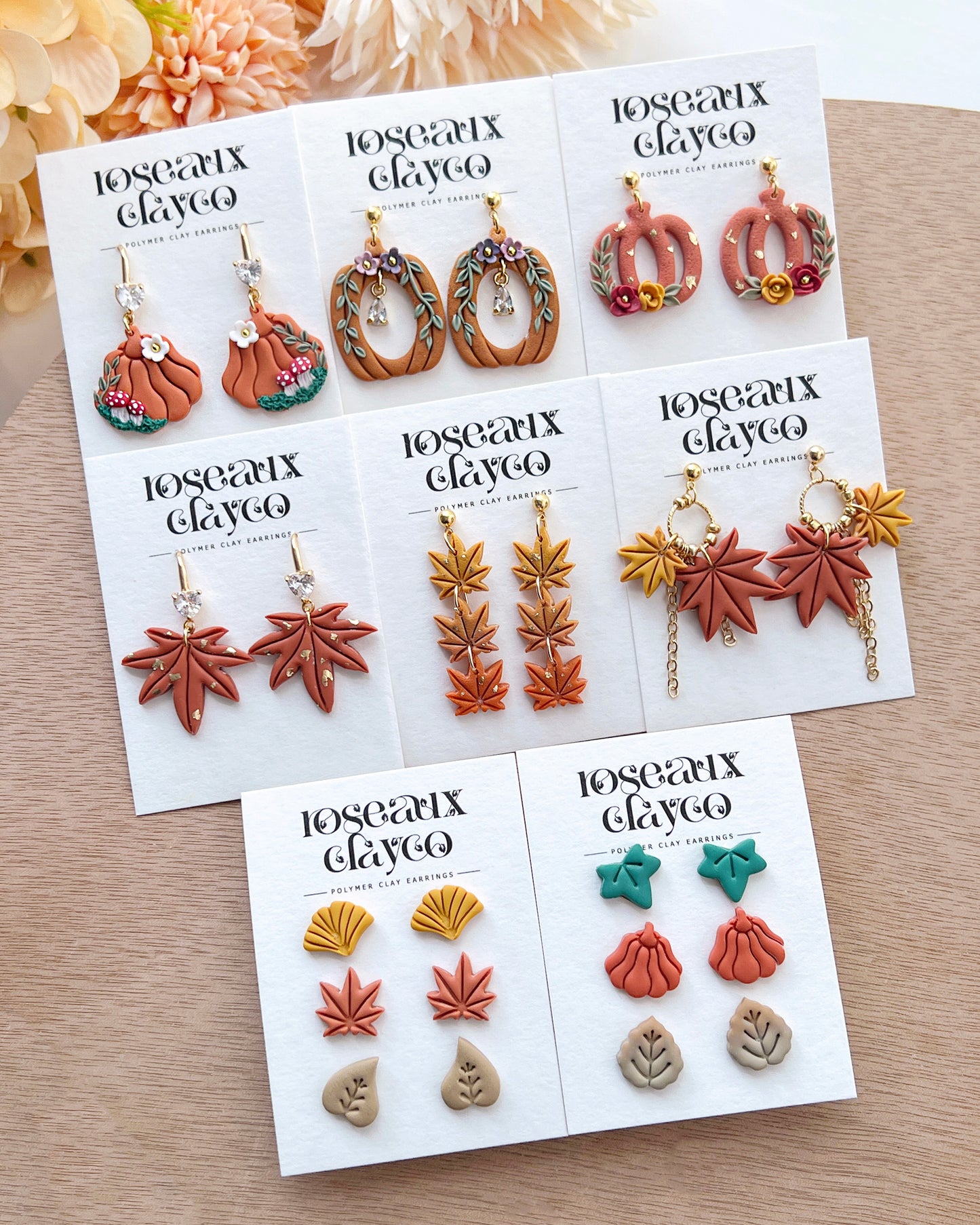 Fall Maple Leaves Polymer Clay Cutters | Pumpkin Cutters