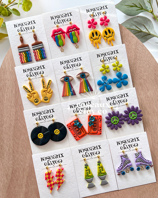 RoseauxClayCo Groovy Retro Polymer Clay Cutters