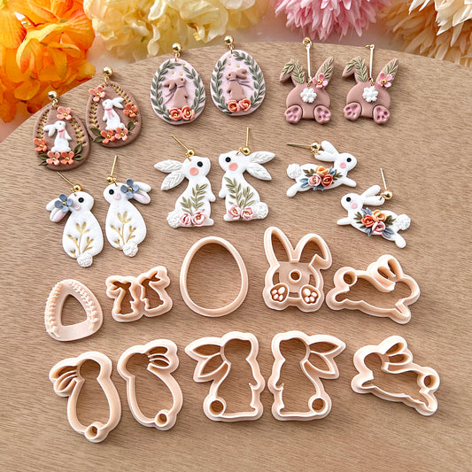 2025 Easter Polymer Clay Cutters | Bunny Clay Cutters | Clay Cutter Set | Clay Earring Cutters