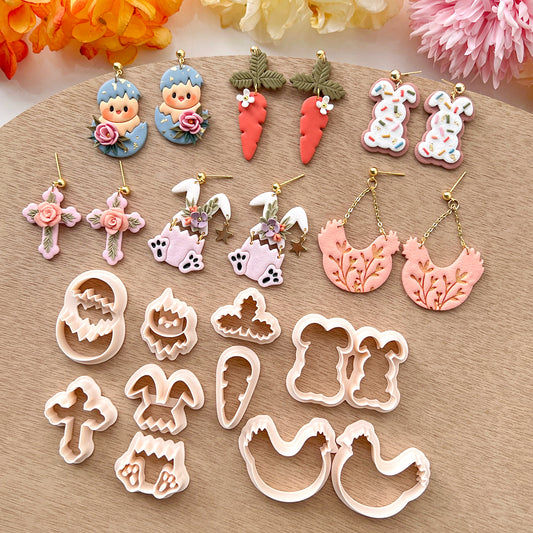 2025 Easter Polymer Clay Cutters | Clay Earring Cutters | Clay Cutter Set | Polymer Clay Cutters for Erring Making