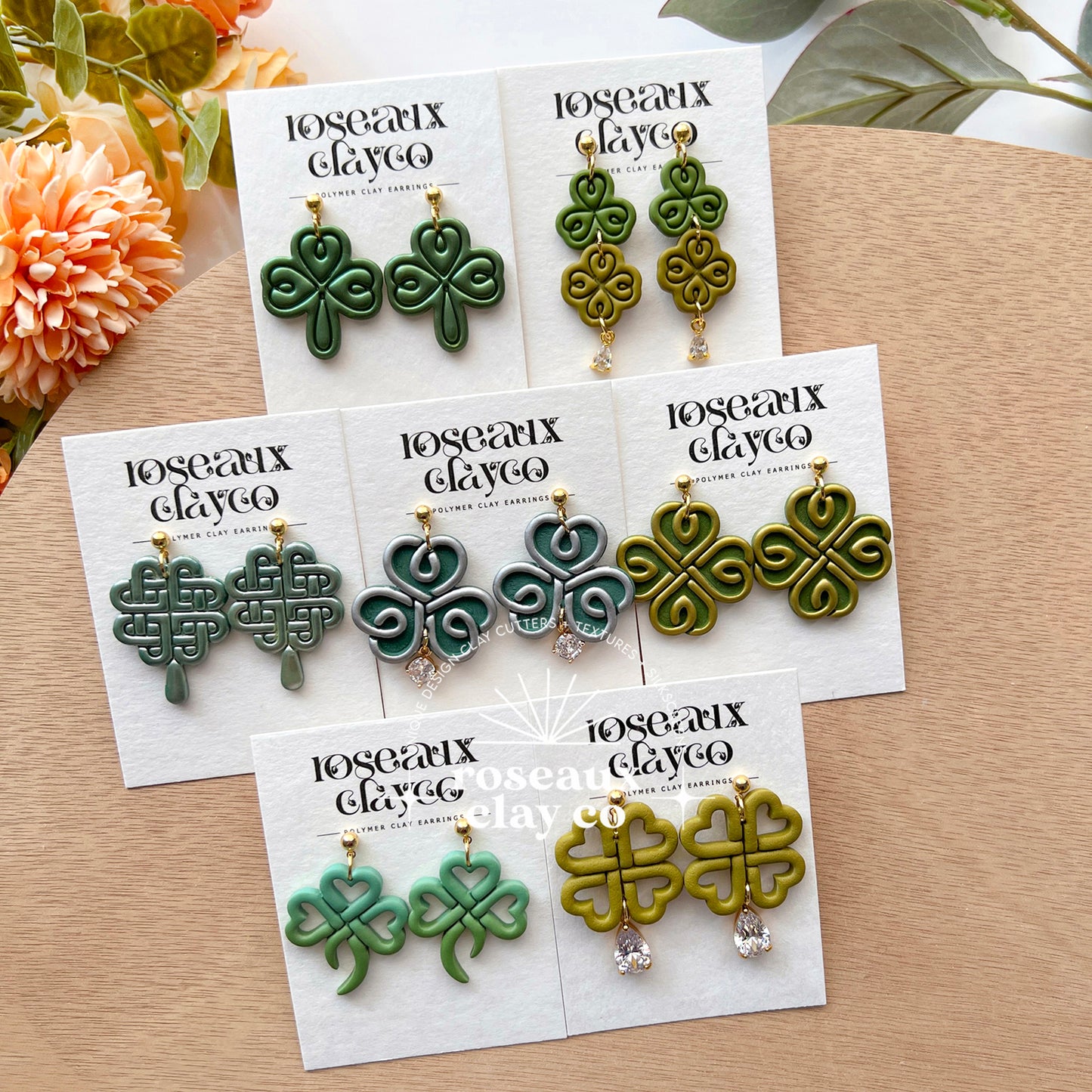 RoseauxClayCo Celtic Clover Polymer Clay Cutters