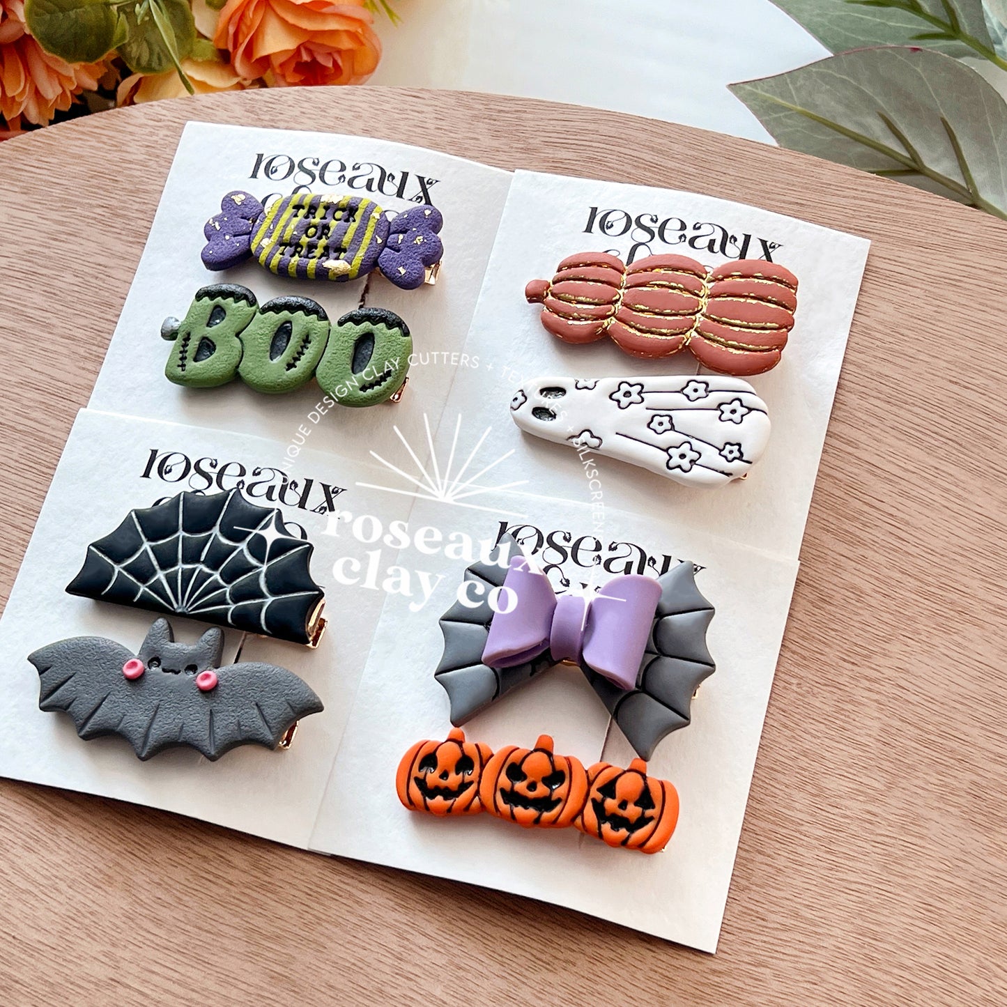 RoseauxClayCo Halloween Hair Clip Polymer Clay Cutter Set