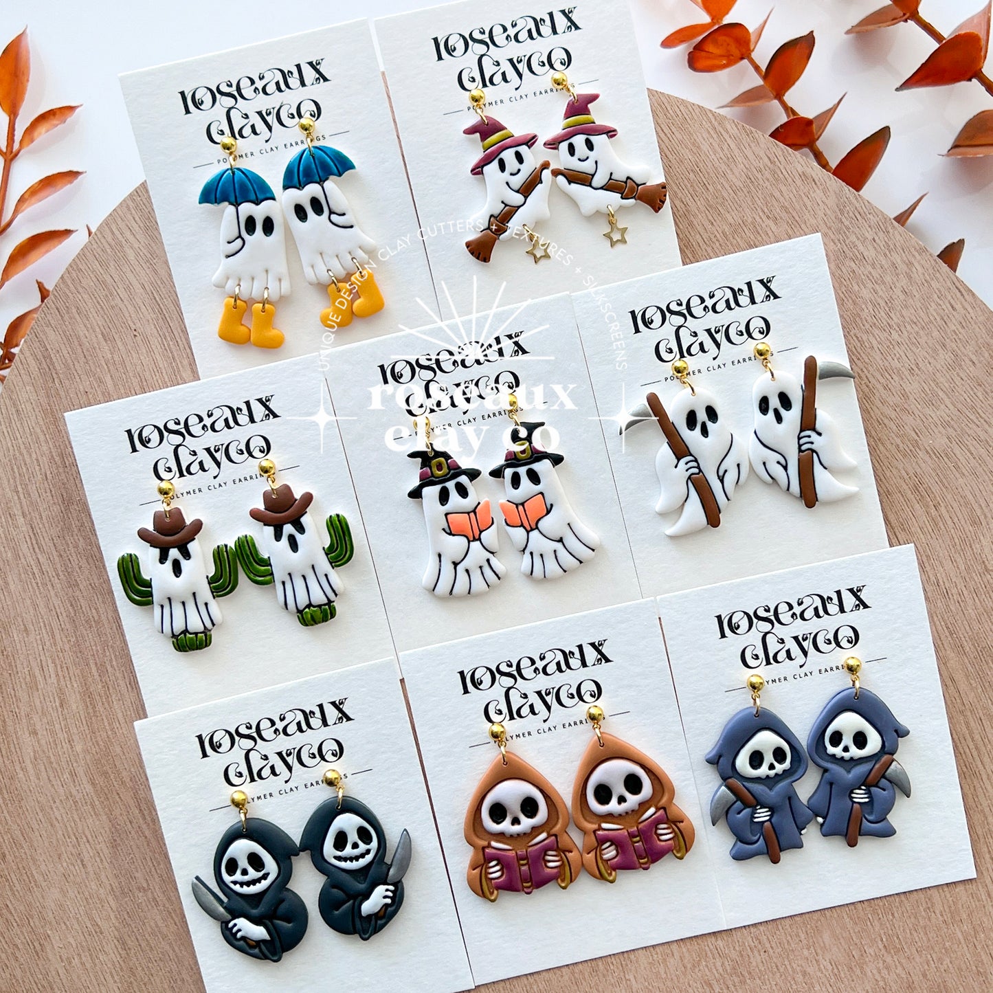 RoseauxClayCo Halloween Ghost Skull Polymer Clay Cutters
